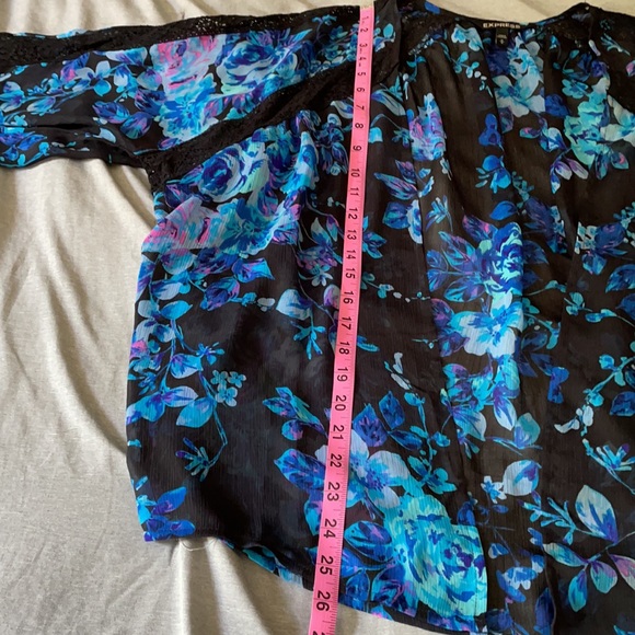 🌼NWOT Express kimono blue black size M - Picture 8 of 8